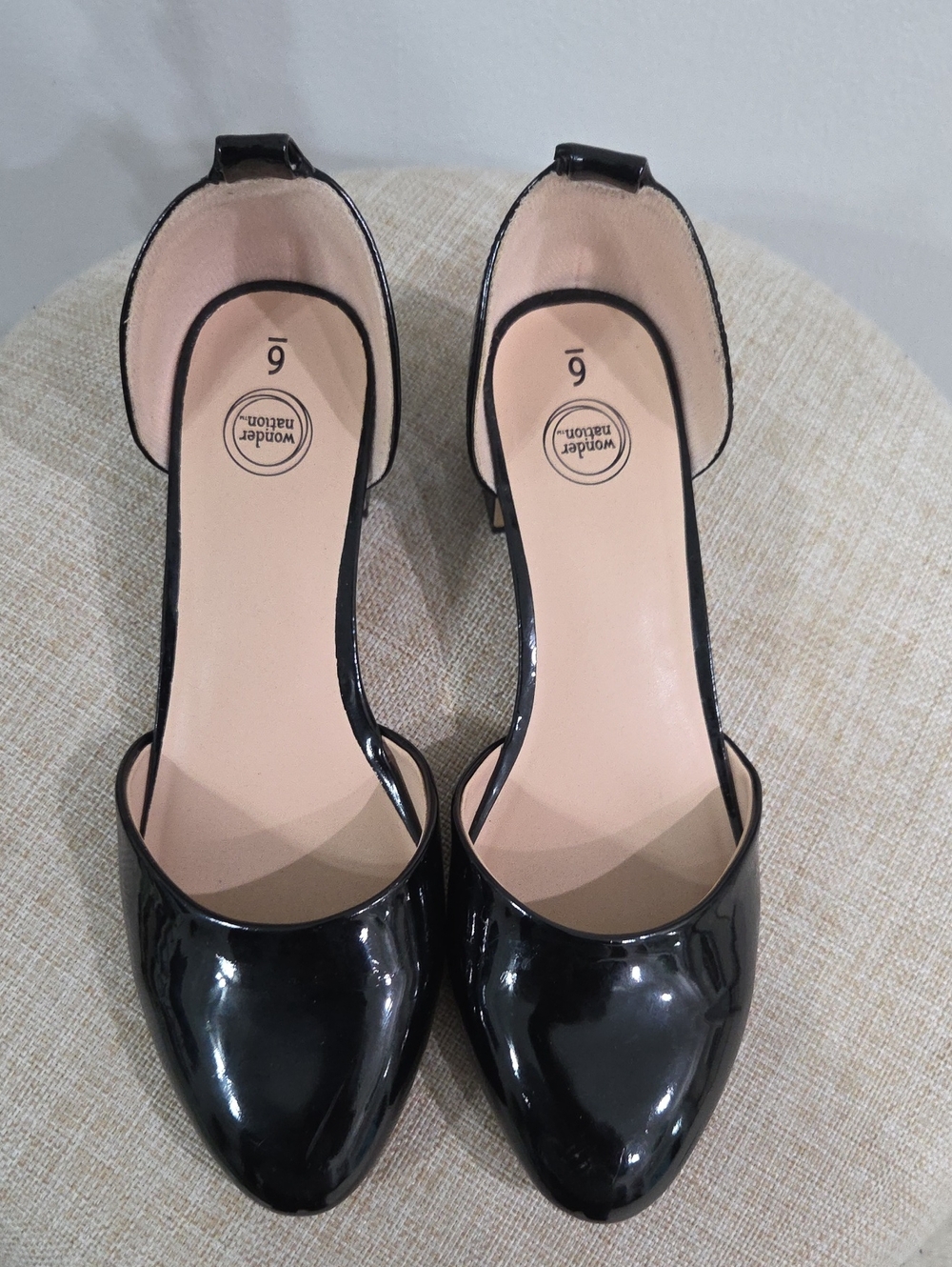 Wonder Nation Women's Black Patent D'Orsay Heels